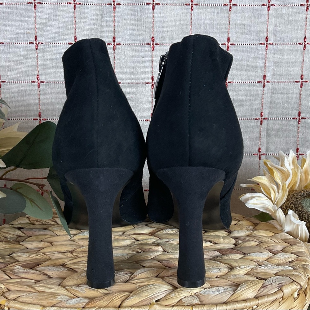 Nine West “Raze” Black Suede High Heeled Ankle Boots Size 8.5 Stiletto Heel Boot - Picture 4 of 5